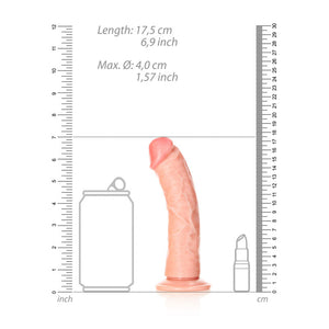RealRock Realistic 6 Inch Curved Dildo with Suction Cup - Flesh