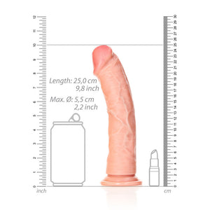 RealRock Realistic 9 Inch Curved Dildo with Suction Cup - Flesh
