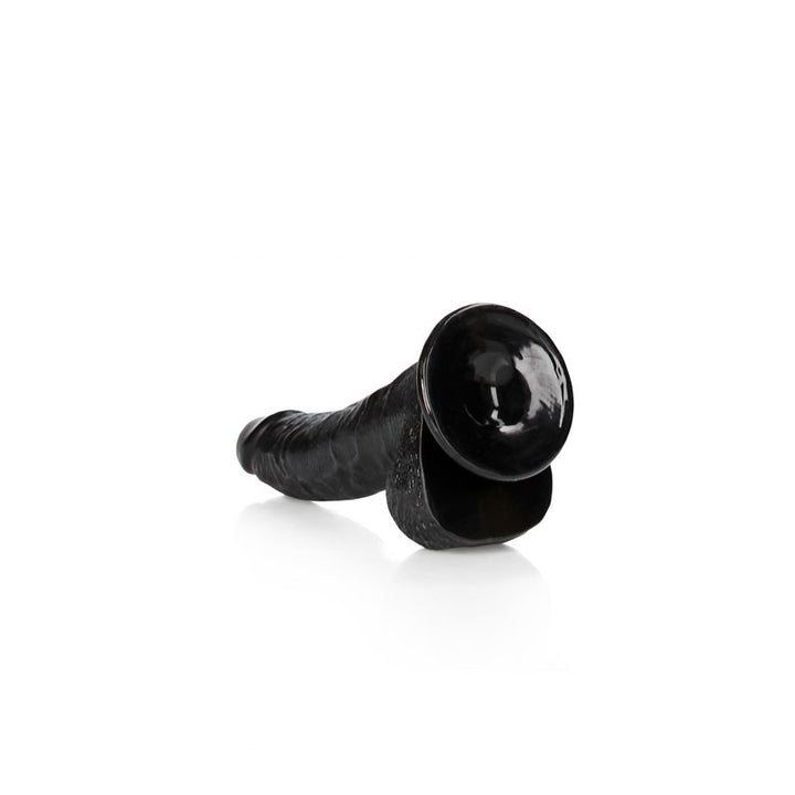RealRock Realistic 8 Inch Curved Dong with Balls - Black