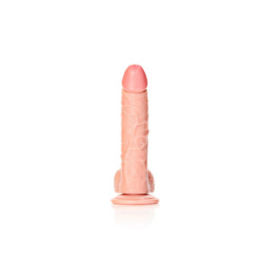 RealRock Realistic 8 Inch Curved Dong with Balls - Flesh