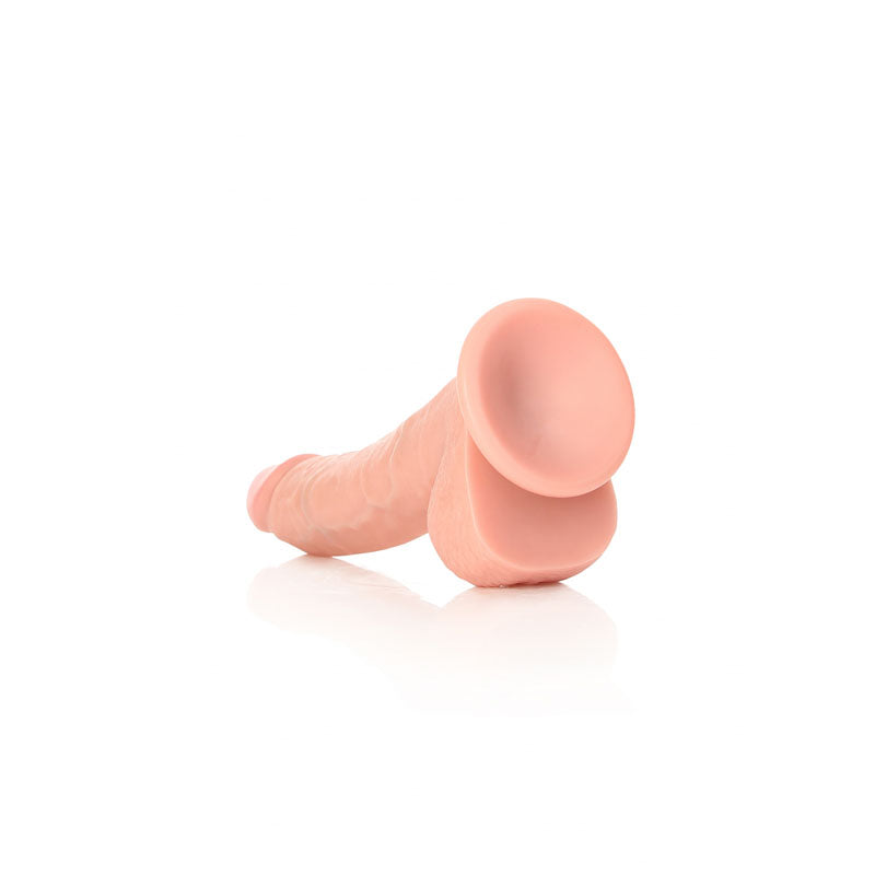 RealRock Realistic 8 Inch Curved Dong with Balls - Flesh