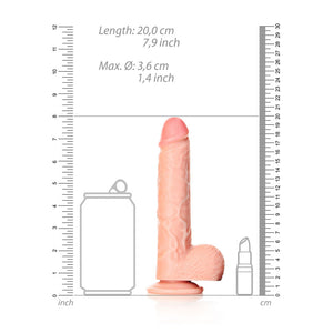 RealRock 7 Inch Straight Realistic Dildo with Balls - Flesh