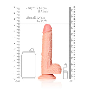 RealRock 8 Inch Straight Realistic Dildo with Balls - Flesh