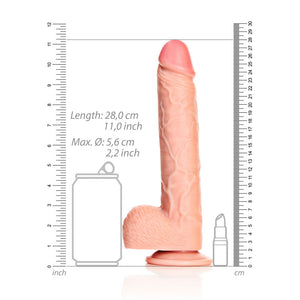 RealRock 10 Inch Straight Realistic Dildo with Balls - Flesh