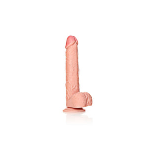 RealRock 12 Inch Straight Realistic Dildo with Balls - Flesh