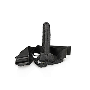 RealRock 7 Inch Hollow Strap-On with Balls - Black