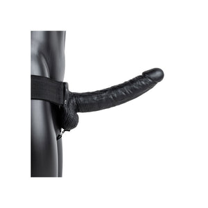 RealRock 9 Inch Hollow Strap- On with Balls - Black