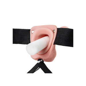 RealRock 9 Inch Hollow Strap-On with Balls - Flesh