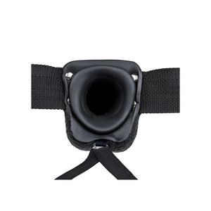 RealRock 7 Inch Vibrating Hollow Strapon with Balls - Black