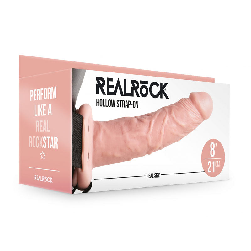 RealRock 8 Inch Hollow Strap-On - Flesh