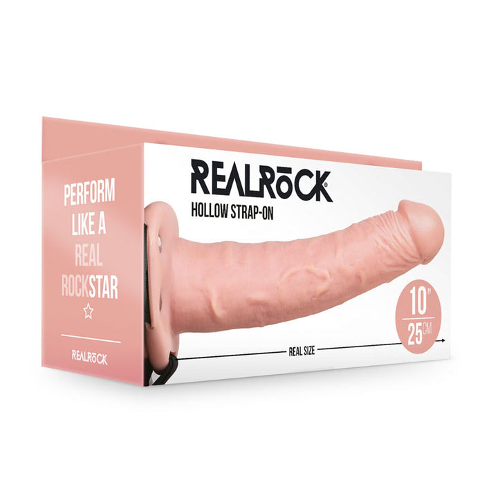 RealRock 10 Inch Hollow Strap-On - Flesh