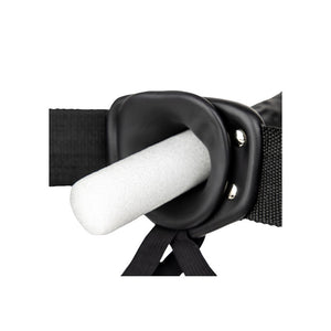 RealRock 10 Inch Vibrating Hollow Strap-On - Black