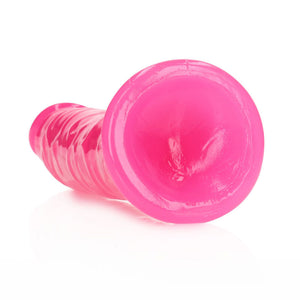 RealRock 8 Inch Slim Glow in the Dark Neon Dildo - Pink