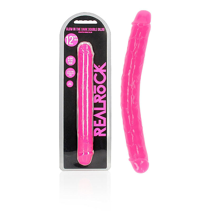 RealRock 12 Inch Glow in the Dark Double Dong - Pink