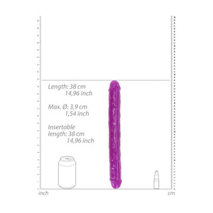 RealRock 15 Inch Glow in the Dark Double Dong - Purple