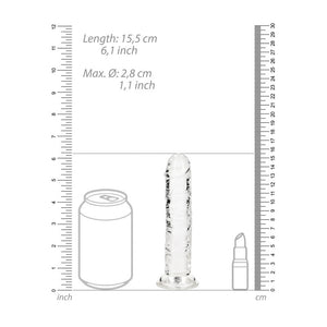 RealRock 6 Inch Straight Dildo - Clear