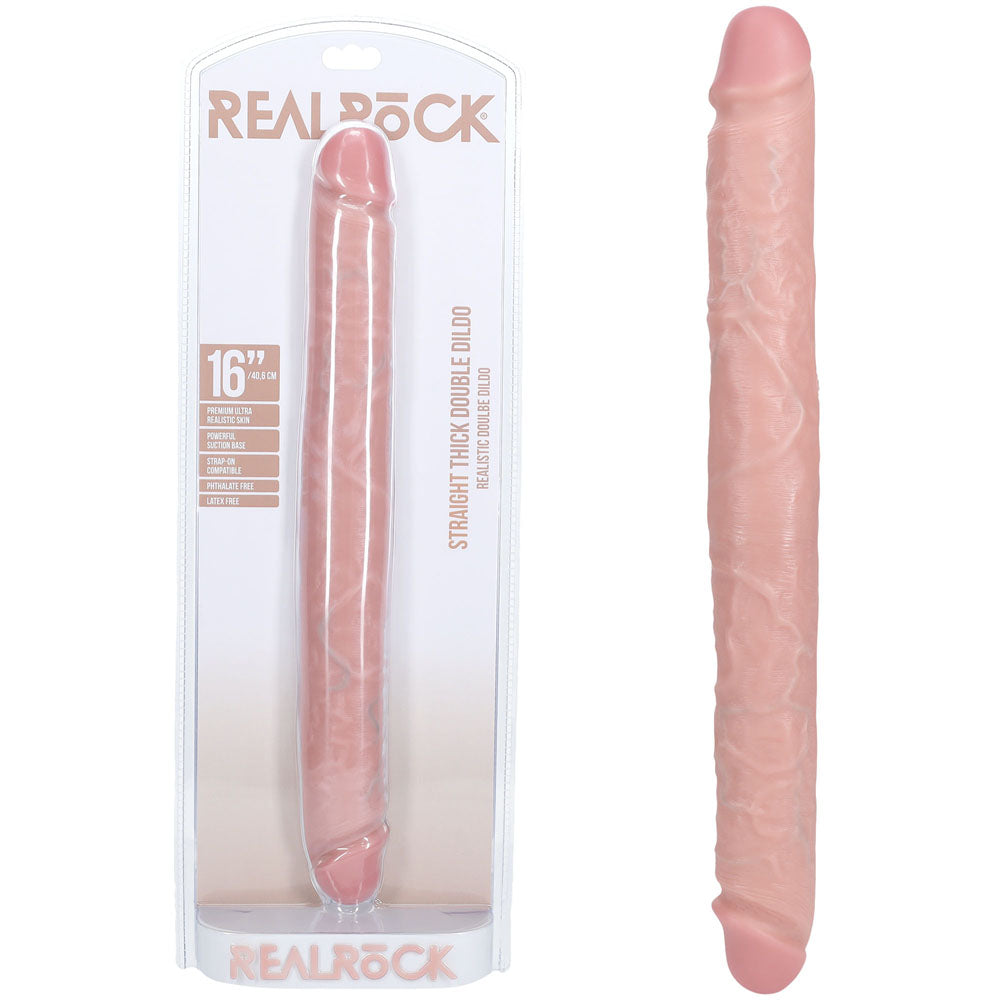 RealRock 16 Inch Thick Double Dildo - Flesh