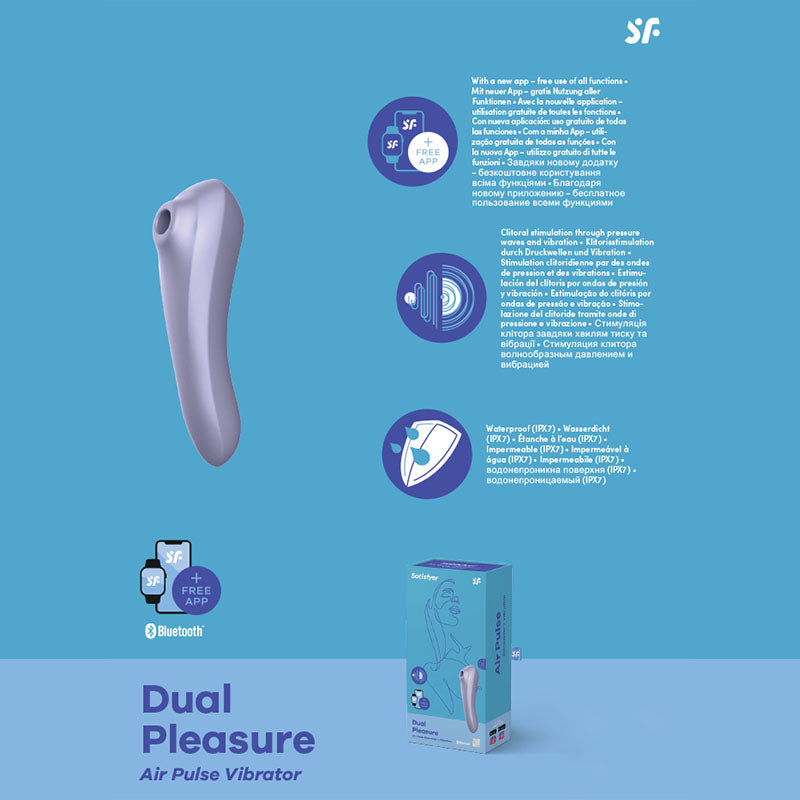 Satisfyer Dual Pleasure - App Contolled Clitoral Stimulator with Vibration - Mauve