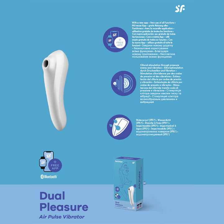 Satisfyer Dual Pleasure - App Contolled Clitoral Stimulator with Vibration - White