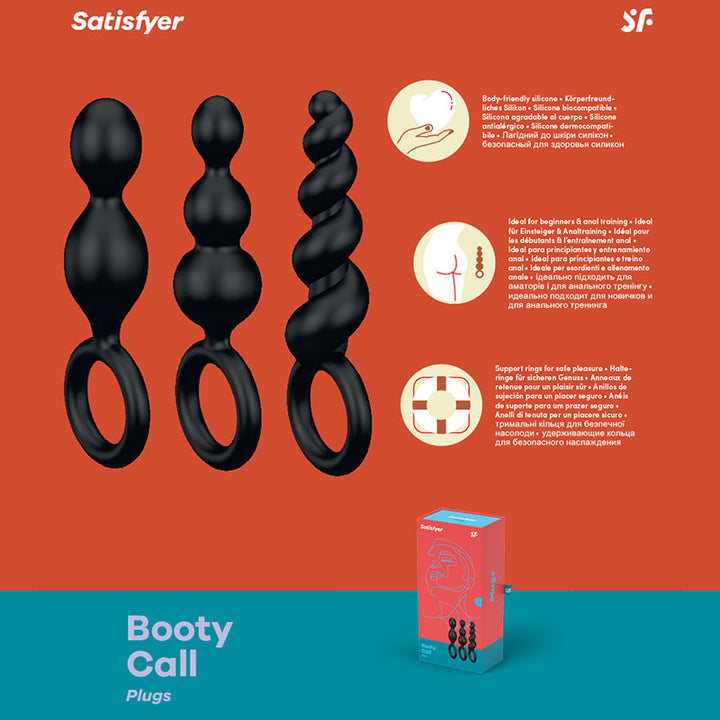 Satisfyer Booty Call - Black - Set of 3