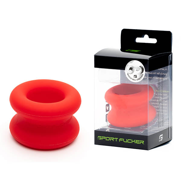 Sport Fucker Red Muscle Ball Stretcher Ring