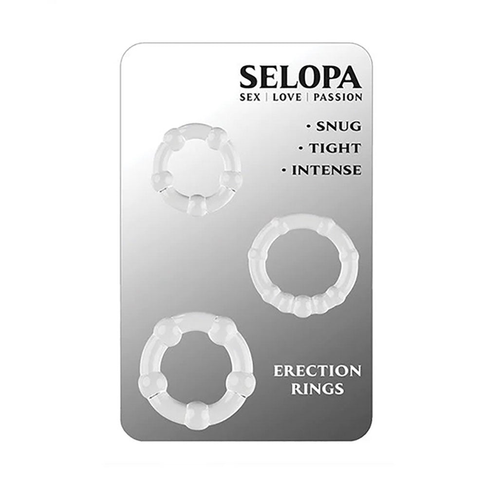 Selopa Erection Rings - Clear - Set of 3