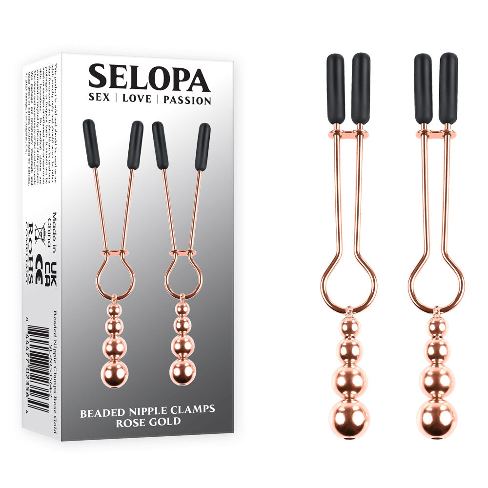 Selopa Beaded Nipple Clamps - Rose Gold - Set of 2