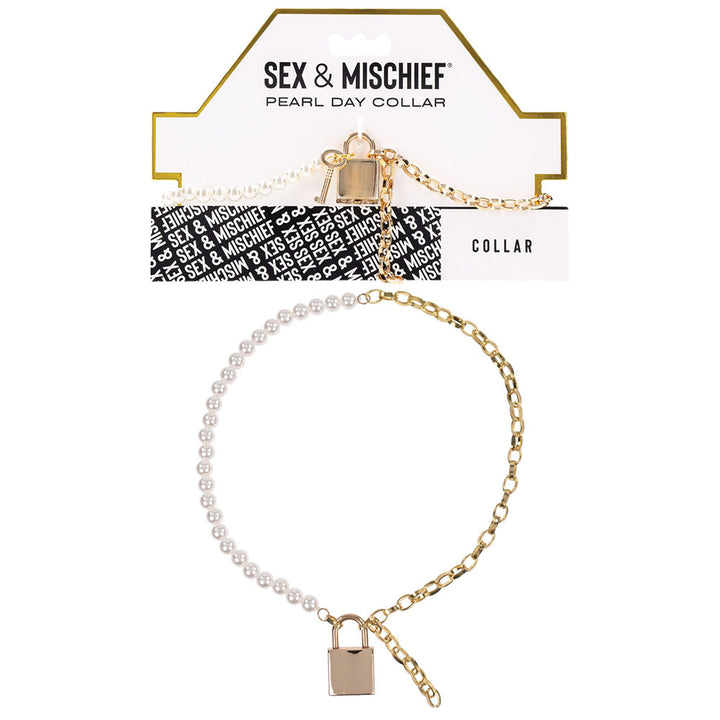 Sex & Mischief Pearl Day Collar - White