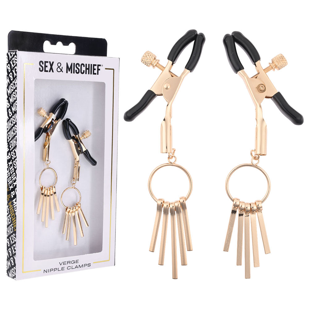 Sex & Mischief Verge Gold Nipple Clamps - Set of 2