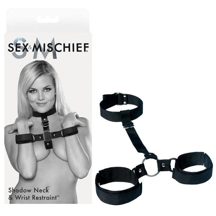 Sex & Mischief Shadow Neck and Wrist Restraint - Black