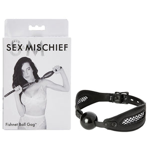 Sex & Mischief Fishnet Ball Gag - Black