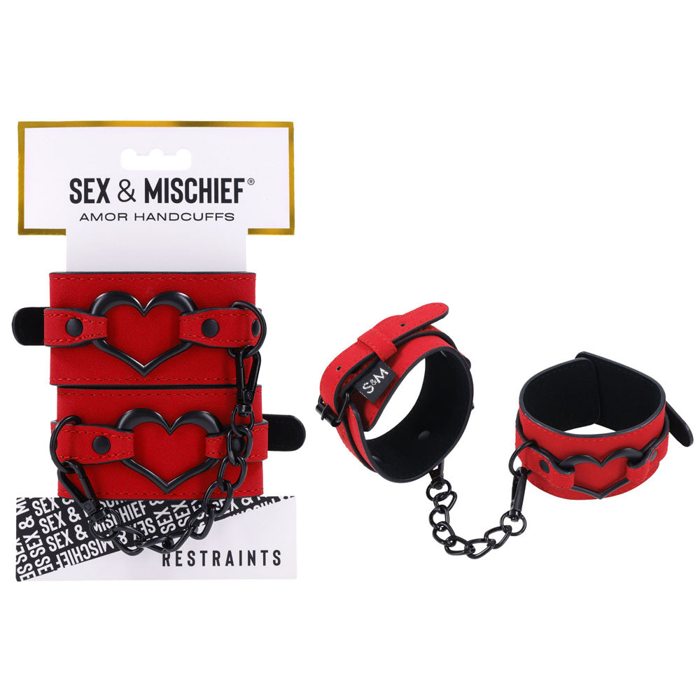 Sex & Mischief Amor Handcuffs - Red