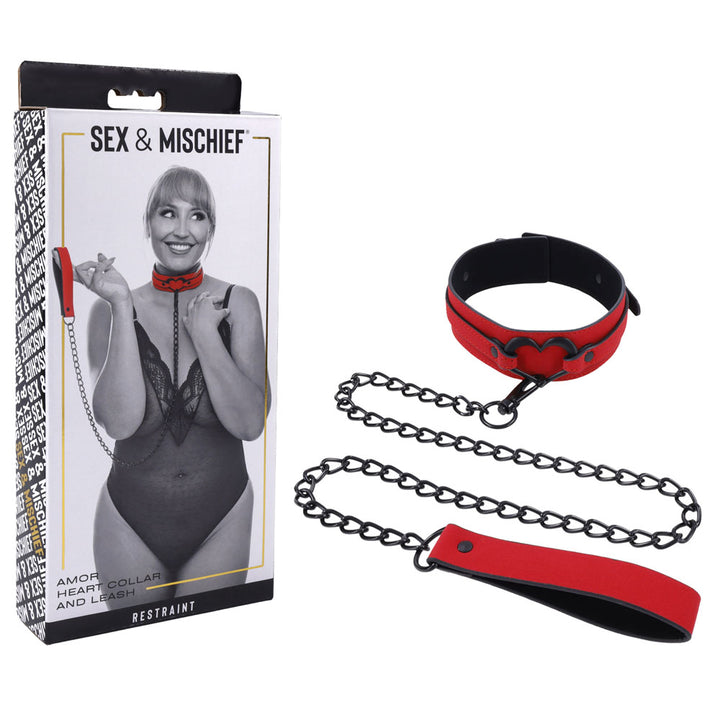 Sex & Mischief Amor Collar and Leash - Red