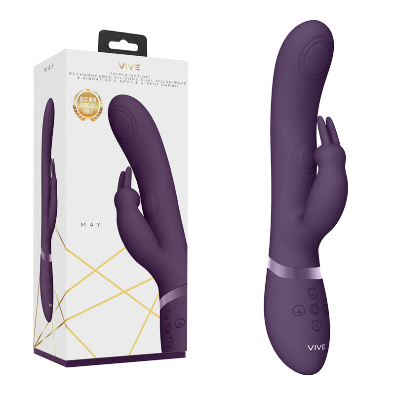 Vive May Dual Pulse Wave Rabbit Vibrator - Purple