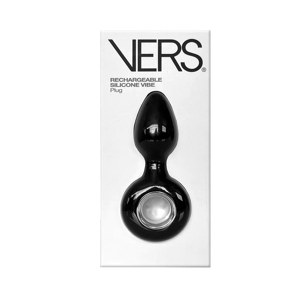 VERS Rechargeable Silicone Vibrating Butt Plug - Black