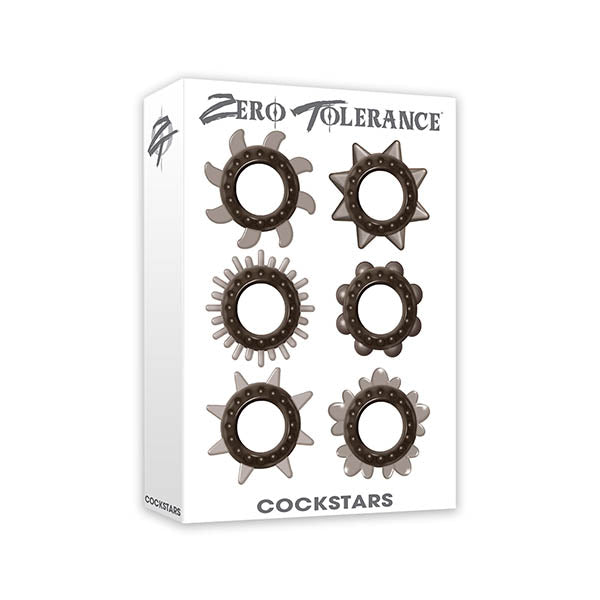 Zero Tolerance Cockstars - Black Cock Rings - Set of 6