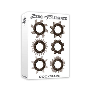 Zero Tolerance Cockstars - Black Cock Rings - Set of 6