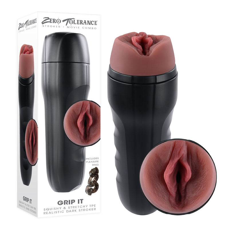 Zero Tolerance Grip It Dark Brown Vagina Stroker