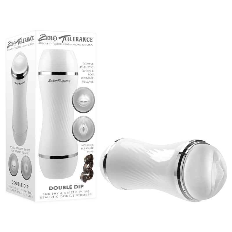 Zero Tolerance Double Dip - White/Clear Double Ended Stroker