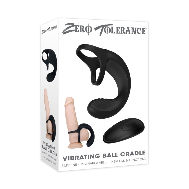 Zero Tolerance Vibrating Ball Cradle Cock Ring - Black