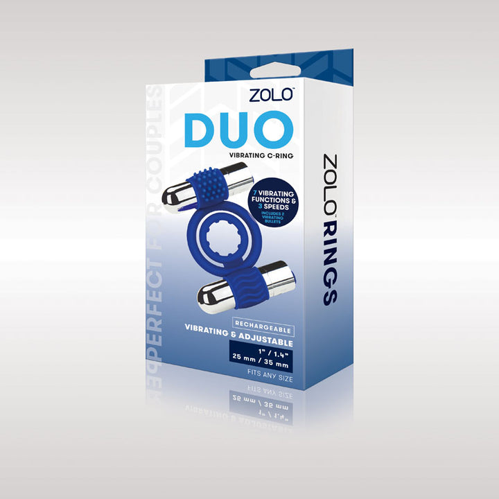 Zolo Duo Vibrating C-Ring - Blue