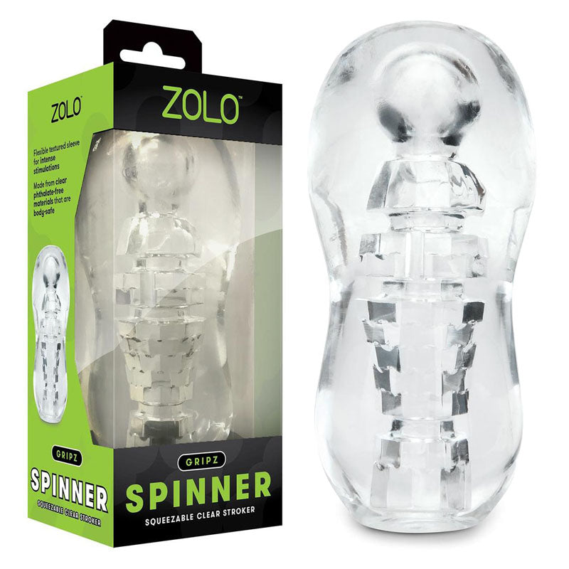 Zolo Gripz - Spinner - Clear - Stroker Sleeve