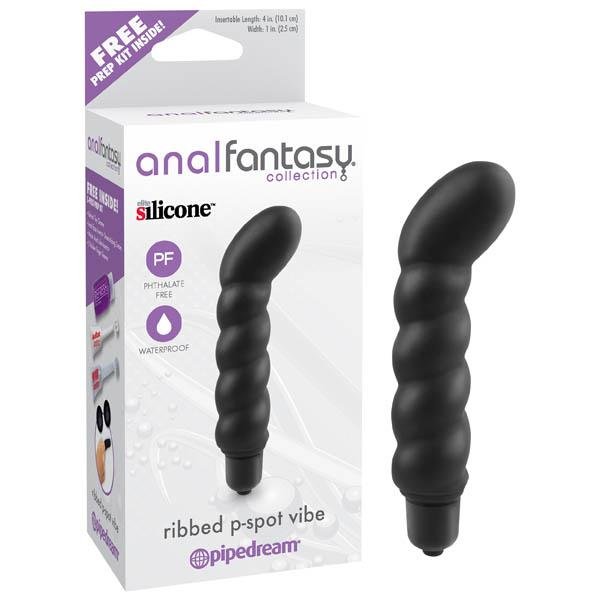 Anal Fantasy Collection Ribbed Black Prostate Vibrator