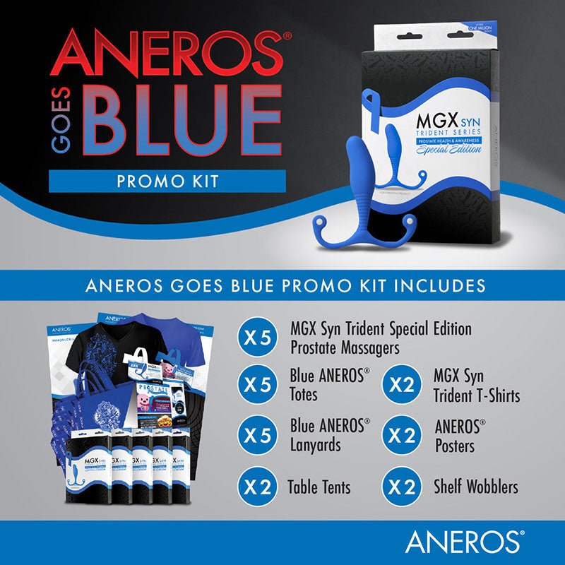 Aneros Goes Blue Promo Kit - MGX Syn Trident Store Kit
