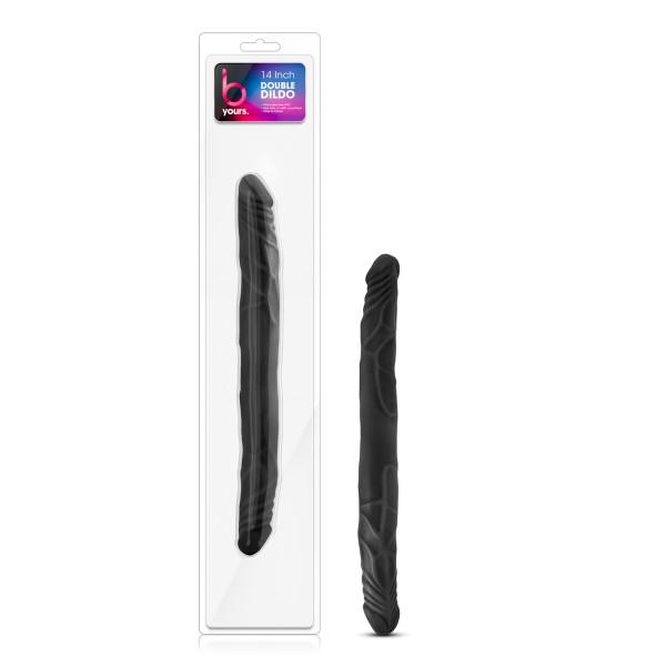 B Yours - 14 Inch Black Double Dildo