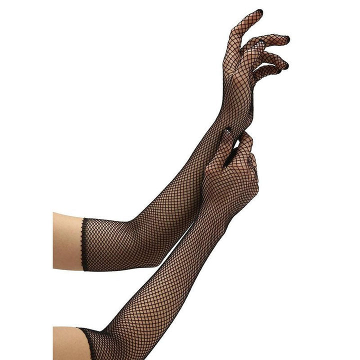 Baci White Label Fishnet Opera Glove - Black 