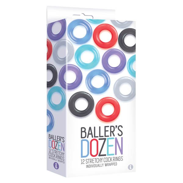 Baller's Dozen - Individually Wrapped Cock Rings - Pack of 12