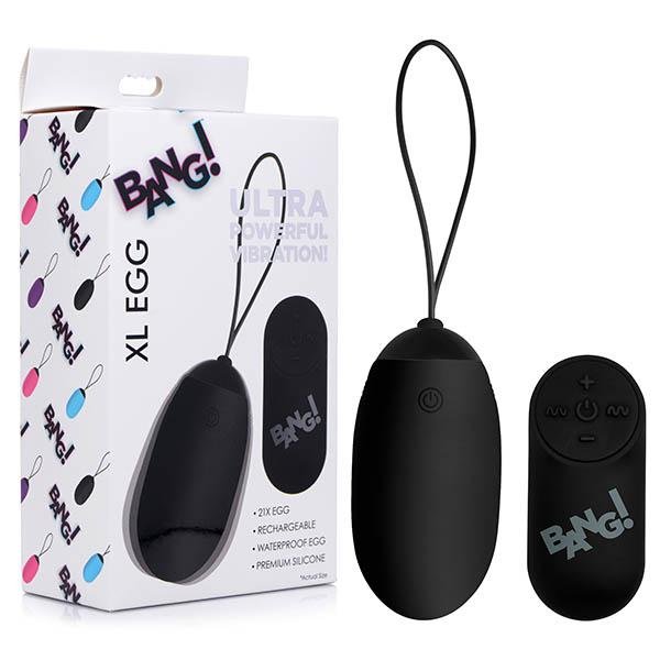 Bang! XL Vibrating Black Egg with Wireless Remote