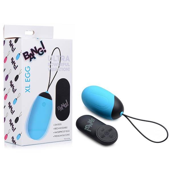 Bang! XL Vibrating Blue Egg with Wireless Remote