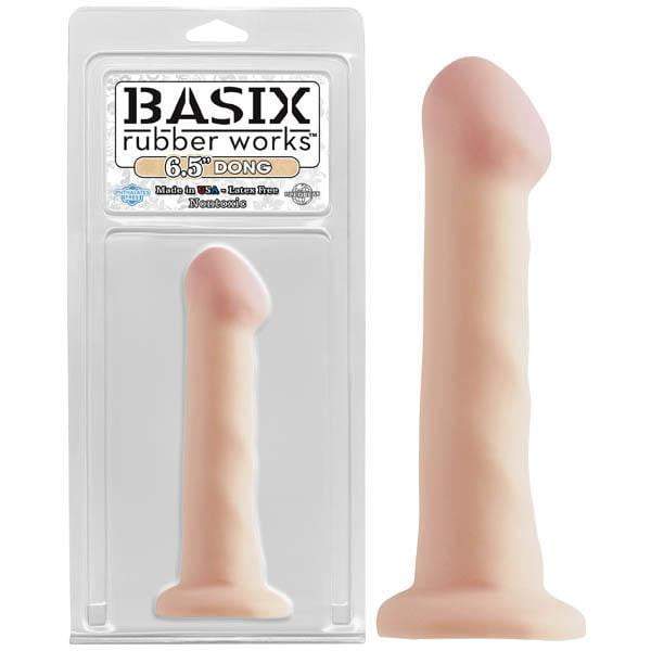 Basix Rubber Works 6.5 Inch Dong With Suction Cup - Flesh